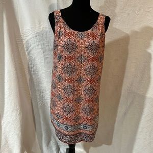 FLEUR BLEUE Printed Sleeveless Cinnamon Blue‎ Boho, size 2